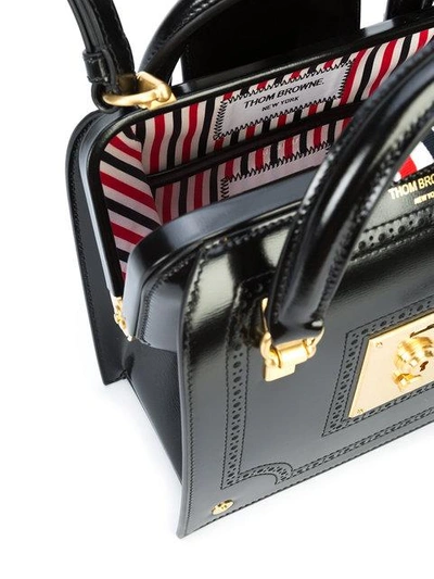 Shop Thom Browne Mrs. Thom Brogued Mini Bag In Black