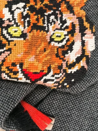 Shop Gucci Tiger Head Scarf - Multicolour