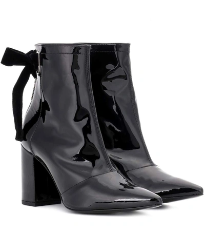 Shop Self-portrait X Clergerie Karli Patent Leather Ankle Boots In Black