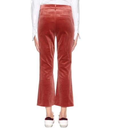 Shop Frame Velvet Cropped Trousers In Red