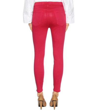 Shop J Brand Alana High-waisted Coated Jeans In Pink