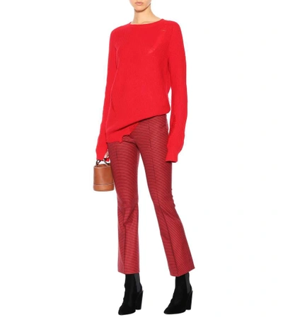 Shop Helmut Lang Shredded Wool And Cashmere Sweater In Amaryllis