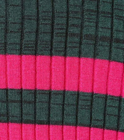 Shop Proenza Schouler Striped Wool-blend Dress In Pink