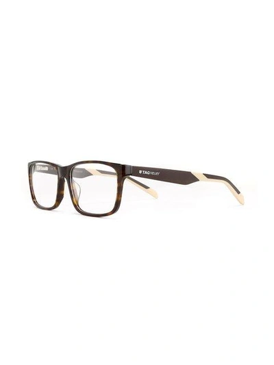 Shop Tag Heuer Rectangular Frame Glasses