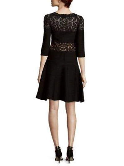 Shop Tadashi Shoji Lace Yoke Dress In Black Nude