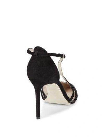 Shop Giorgio Armani Suede Almond Toe Heels In Blue