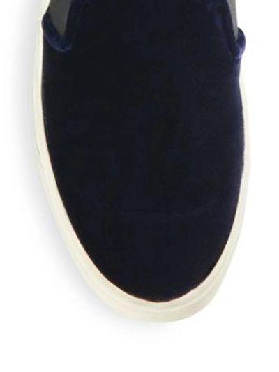 Shop Vince Blair 12 Velvet Slip-on Sneakers In Oxblood