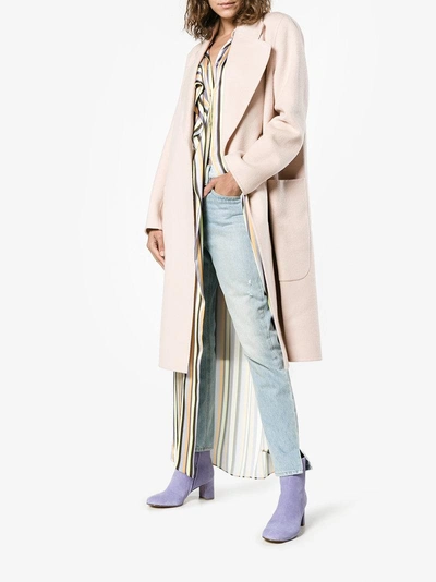 Shop Acne Studios Oversized Coat In Pink/purple