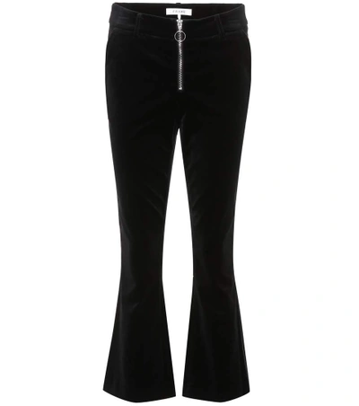 Shop Frame Velvet Cropped Trousers In Black