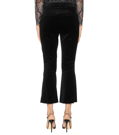 Shop Frame Velvet Cropped Trousers In Black