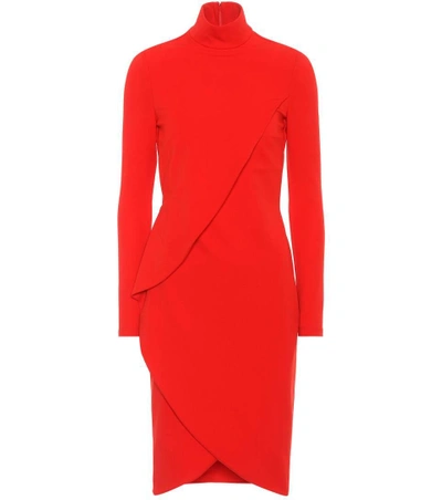 Shop Givenchy Turtleneck Dress In Lright Red