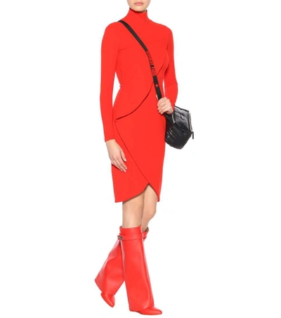 Shop Givenchy Turtleneck Dress In Lright Red