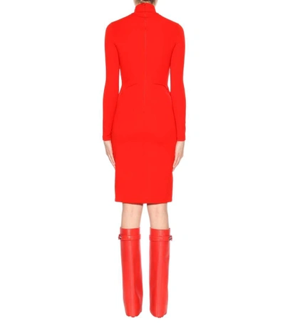 Shop Givenchy Turtleneck Dress In Lright Red