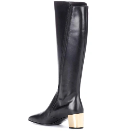 Shop Roger Vivier Polly Zip Leather Boots In Black