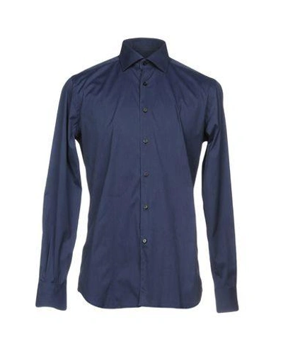 Shop Xacus Shirts In Dark Blue