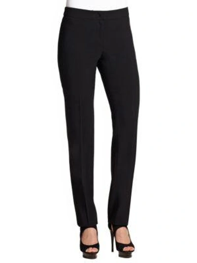 Shop Armani Collezioni Featherweight Wool Pants In Midnight