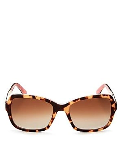 Shop Kate Spade New York Women's Annjanette Polarized Square Sunglasses, 54mm In Havana Pink/brown Gradient Polarized