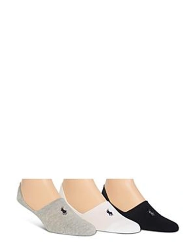 Shop Polo Ralph Lauren Sport Liner Socks, Pack Of 3 In Heather Gray