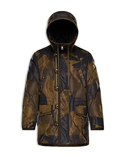 Shop Moncler Gaillon Camouflage Hooded Parka In Olive