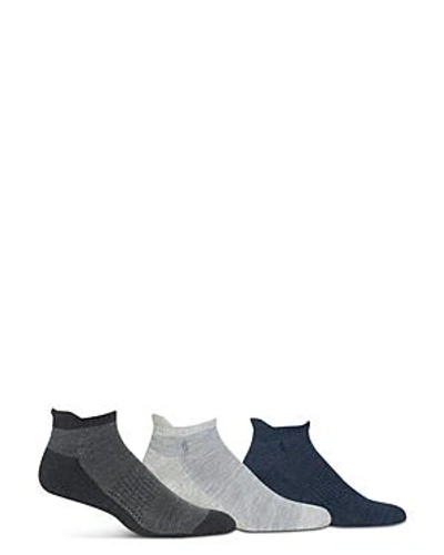 Shop Polo Ralph Lauren Birdseye Tab Socks, Pack Of 3 In Charcoal Heather Gray