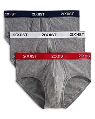Shop 2(x)ist Cotton Contour Pouch Briefs, Pack Of 3 In Heather Gray