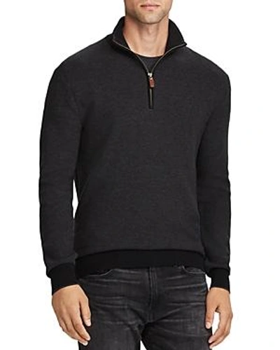 Shop Polo Ralph Lauren Cotton Half-zip Sweater In Charcoal Heather