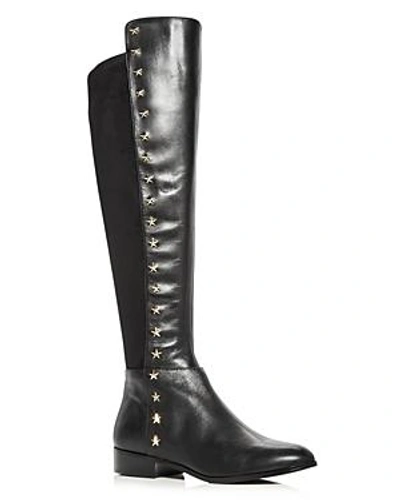 Shop Michael Michael Kors Women's Bromley Leather & Suede Embellished Tall Boots In Black