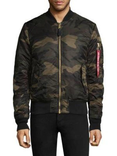 Shop Alpha Industries Camouflage Reversible Bomber Jacket In Multi