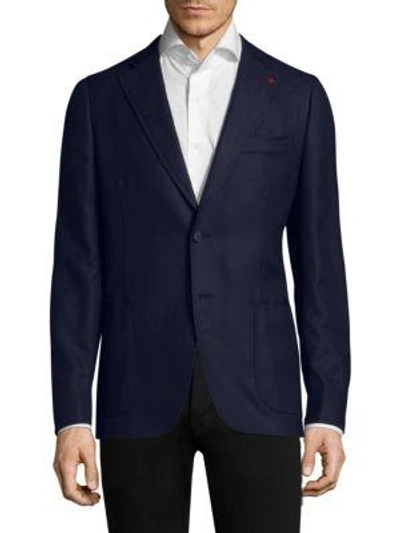 Shop Isaia Cortina Wool Sportcoat In Navy