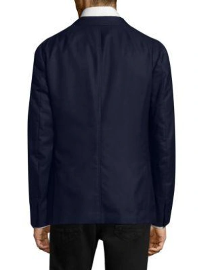 Shop Isaia Cortina Wool Sportcoat In Navy
