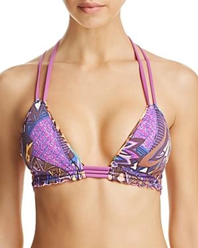 Shop Maaji Blazin Winds Reversible Triangle Bikini Top In Multi