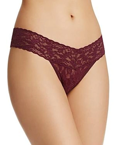 Shop Hanky Panky Low-rise Thong In Dark Dahlia