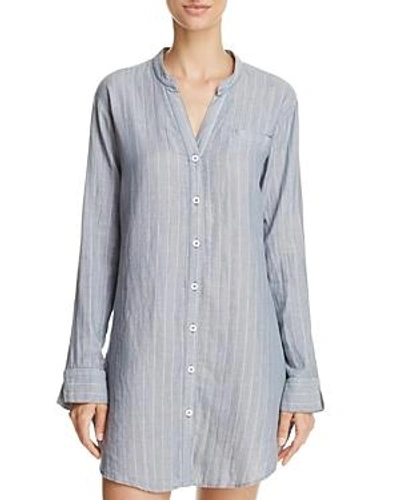 Shop Ugg Vivian Striped Sleepshirt In Geyser