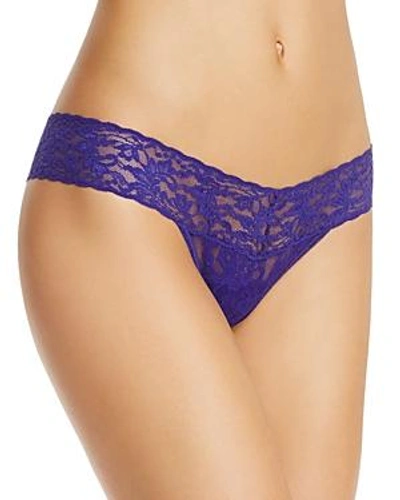 Shop Hanky Panky Low-rise Thong In Mystic Blue