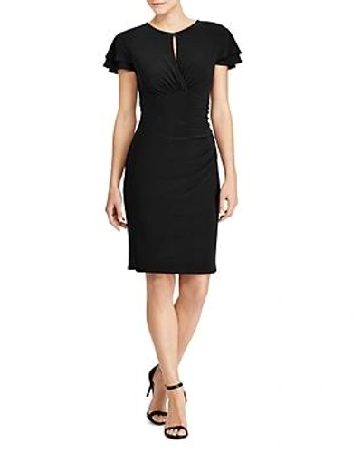 Shop Ralph Lauren Lauren  Keyhole Jersey Dress In Black