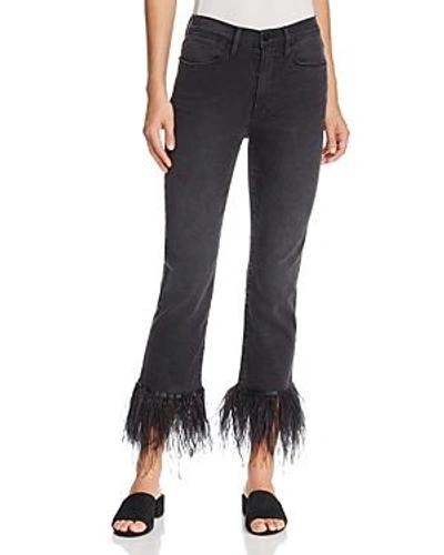 Shop Frame Le High Straight Feather-cuff Jeans In Ludlow