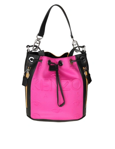Shop Kenzo Bucket In Fabric And Skin Color Pink In Fuchsia