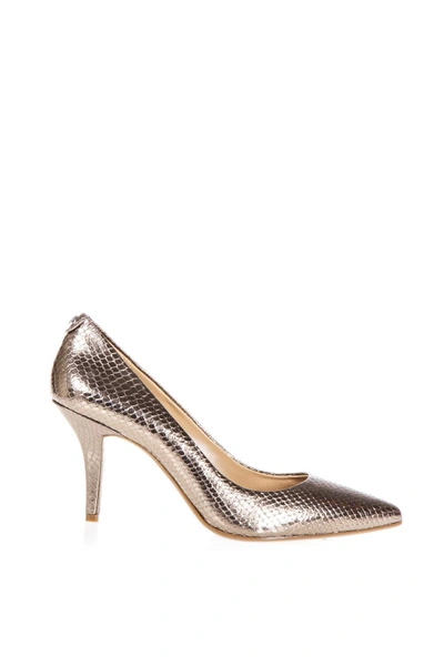 Shop Michael Michael Kors Mk Flex Mid Pump In Nickel