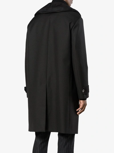 Shop Lanvin Single Breasted Hooded Coat In Black