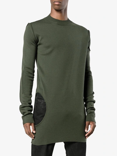 Shop Rick Owens Subhaman Cutout Sweater In Green