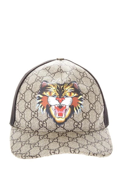 Gucci Gg Supreme Angry Cat Trucker Hat - Black In Tonal-beige, ModeSens