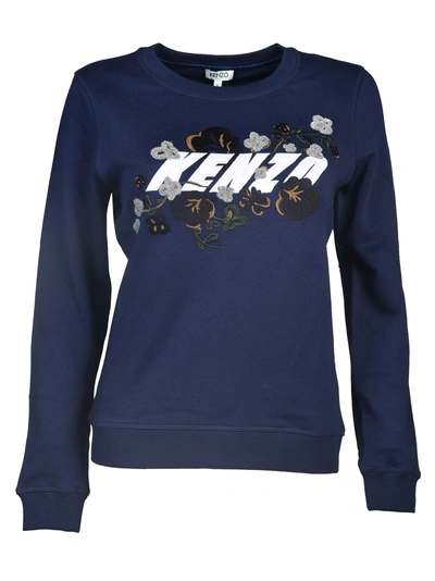 Shop Kenzo X Floral Leaf Sweatshirt In Blu