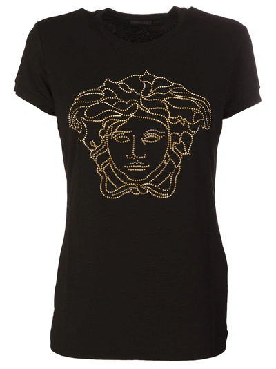 Shop Versace Crystal-embellished Medusa T-shirt In Nero