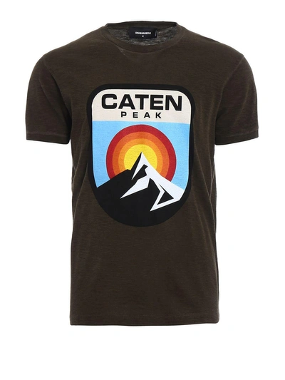 Shop Dsquared2 Caten Peak Jersey T-shirt In Militar Green Vintage
