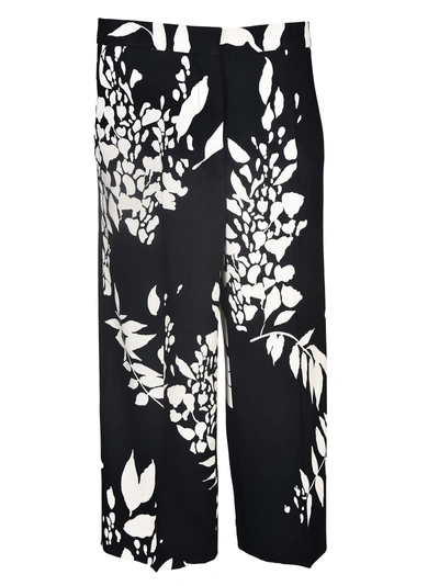 Shop Rochas Floral Print Cropped Trousers