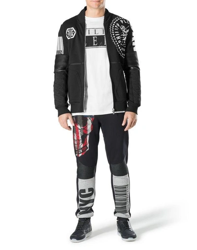 Shop Philipp Plein Jogging Jacket "stripes"