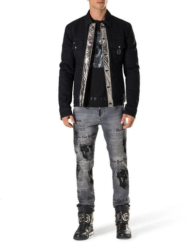 Shop Philipp Plein Denim Jacket "queen"