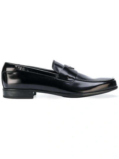 Shop Prada Classic Penny Loafers In Black