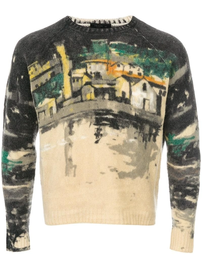 Shop Prada Printed Crew Neck Sweater