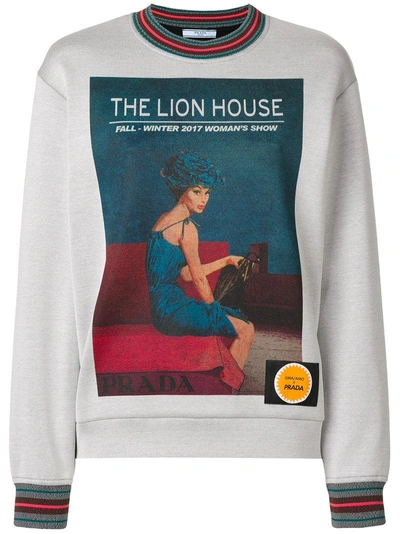 Shop Prada Poster Girl Print Sweatshirt